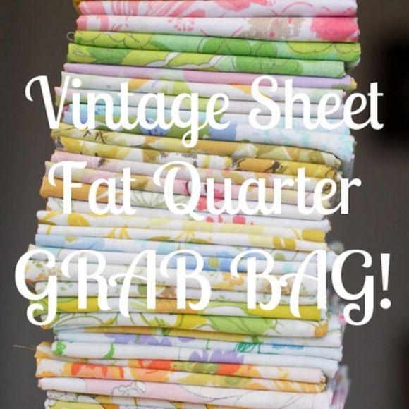 Vintage Sheets Fat Quarters Mystery Lot of 6 - Picture 1 of 10